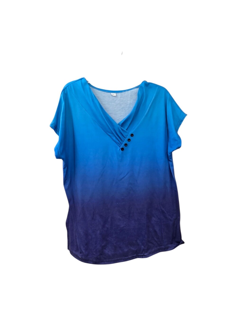 Ombre blue shortsleeve womens top